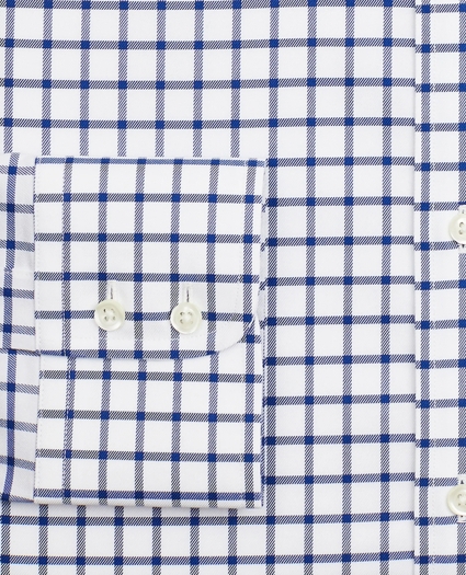 Stretch Milano Slim-Fit Dress Shirt, Non-Iron Twill Button-Down Collar Grid Check, image 3
