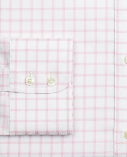 Stretch Milano Slim-Fit Dress Shirt, Non-Iron Twill Button-Down Collar Grid Check, image 3