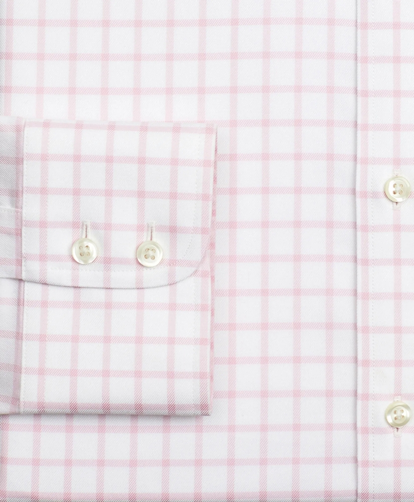 Stretch Milano Slim-Fit Dress Shirt, Non-Iron Twill English Collar Grid Check, image 3