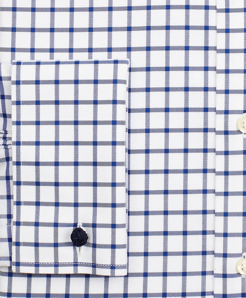 Stretch Milano Slim-Fit Dress Shirt, Non-Iron Twill Ainsley Collar French Cuff Grid Check, image 3