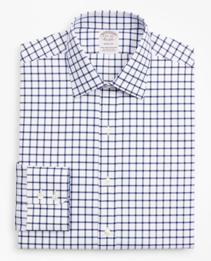 Stretch Soho Extra-Slim-Fit Dress Shirt, Non-Iron Twill Ainsley Collar Grid Check, image 4
