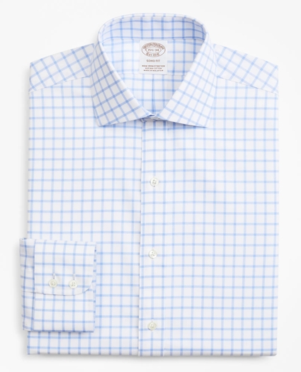 Stretch Soho Extra-Slim-Fit Dress Shirt, Non-Iron Twill English Collar Grid Check, image 4
