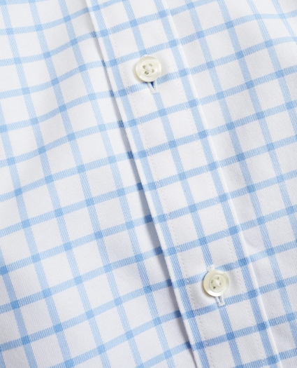 Stretch Madison Relaxed-Fit Dress Shirt, Non-Iron Twill Short-Sleeve Grid Check, image 3