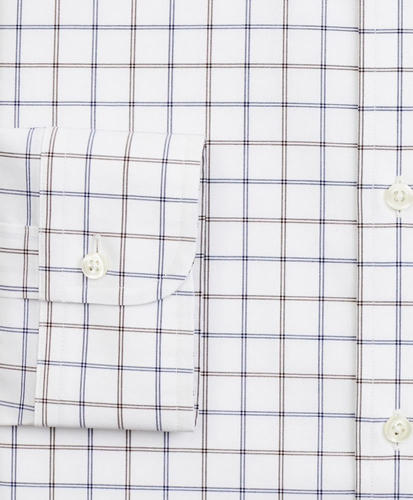 Stretch Milano Slim-Fit Dress Shirt, Non-Iron Poplin Ainsley Collar Double-Grid Check, image 3