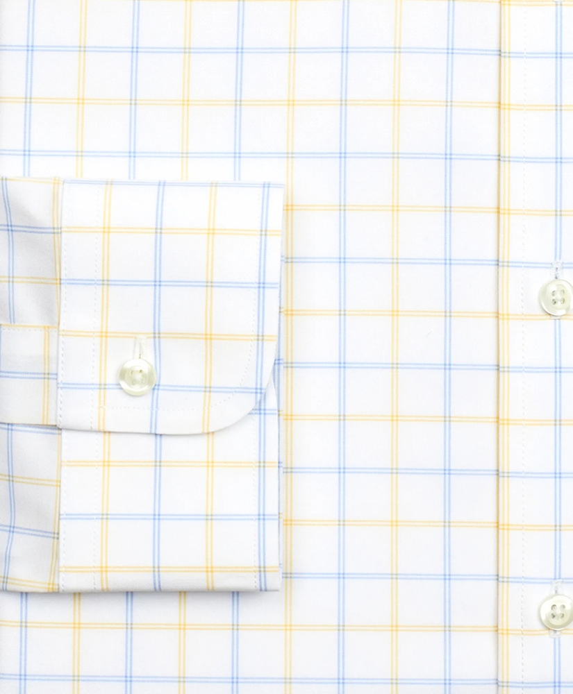 Stretch Milano Slim-Fit Dress Shirt, Non-Iron Poplin Ainsley Collar Double-Grid Check, image 3