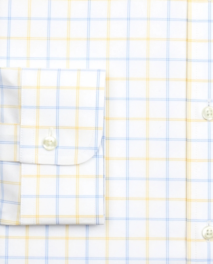Stretch Milano Slim-Fit Dress Shirt, Non-Iron Poplin Ainsley Collar Double-Grid Check, image 3