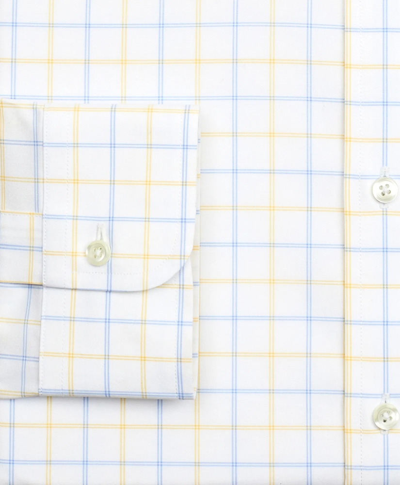 Stretch Soho Extra-Slim-Fit Dress Shirt, Non-Iron Poplin English Collar Double-Grid Check, image 3
