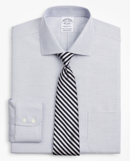 Stretch Regent Regular-Fit Dress Shirt, Non-Iron Twill English Collar Micro-Check, image 1