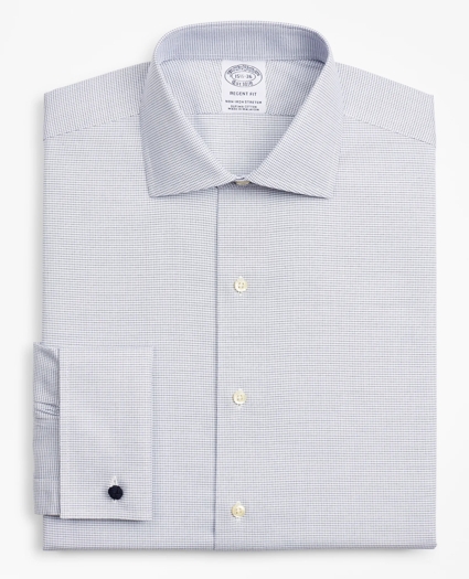 Stretch Regent Regular-Fit Dress Shirt, Non-Iron Twill English Collar French Cuff Micro-Check, image 4