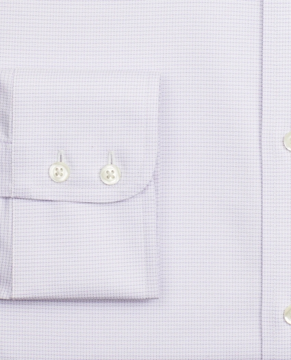Stretch Milano Slim-Fit Dress Shirt, Non-Iron Twill English Collar Micro-Check, image 3