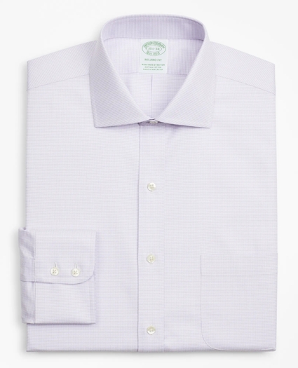 Stretch Milano Slim-Fit Dress Shirt, Non-Iron Twill English Collar Micro-Check, image 4