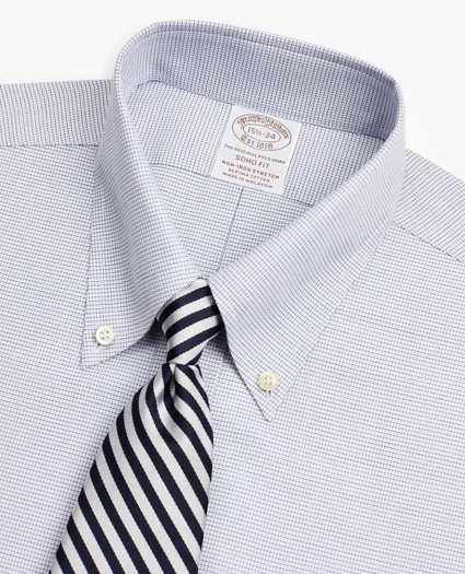 Stretch Soho Extra-Slim-Fit Dress Shirt, Non-Iron Twill Button-Down Collar Micro-Check, image 2