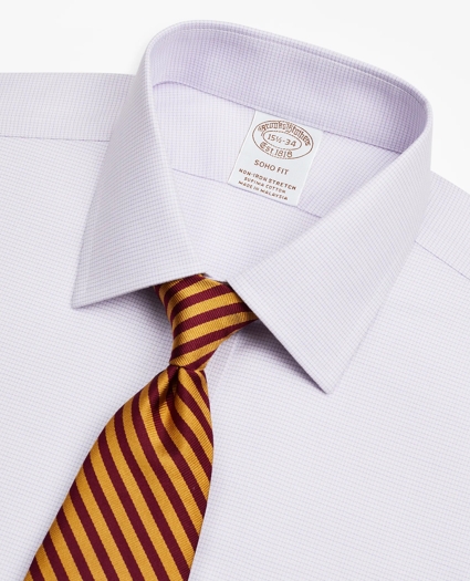 Stretch Soho Extra-Slim-Fit Dress Shirt, Non-Iron Twill Ainsley Collar Micro-Check, image 2