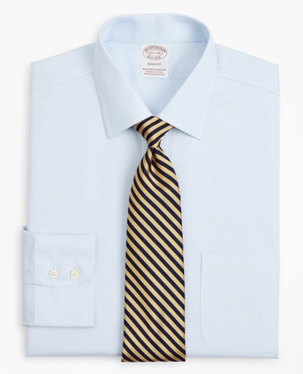 Stretch Soho Extra-Slim-Fit Dress Shirt, Non-Iron Twill Ainsley Collar Micro-Check, image 1