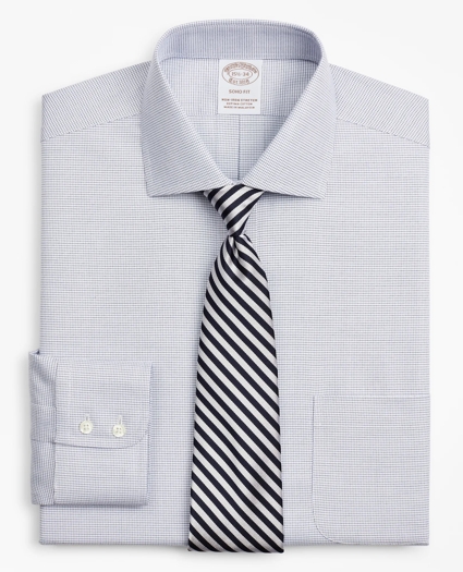 Stretch Soho Extra-Slim-Fit Dress Shirt, Non-Iron Twill English Collar Micro-Check, image 1
