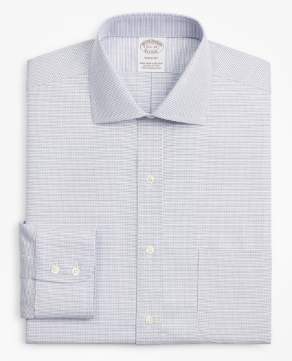 Stretch Soho Extra-Slim-Fit Dress Shirt, Non-Iron Twill English Collar Micro-Check, image 4