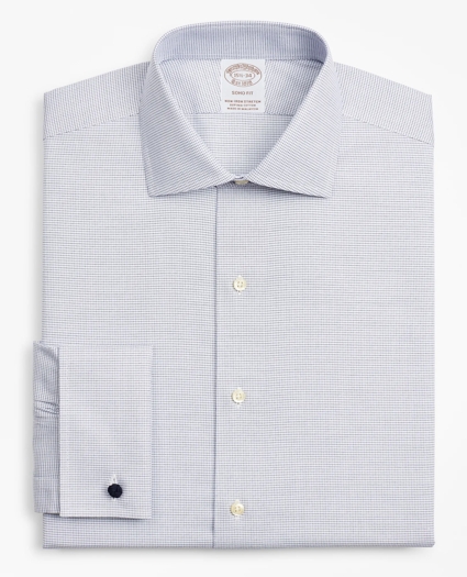 Stretch Soho Extra-Slim-Fit Dress Shirt, Non-Iron Twill English Collar French Cuff Micro-Check, image 4