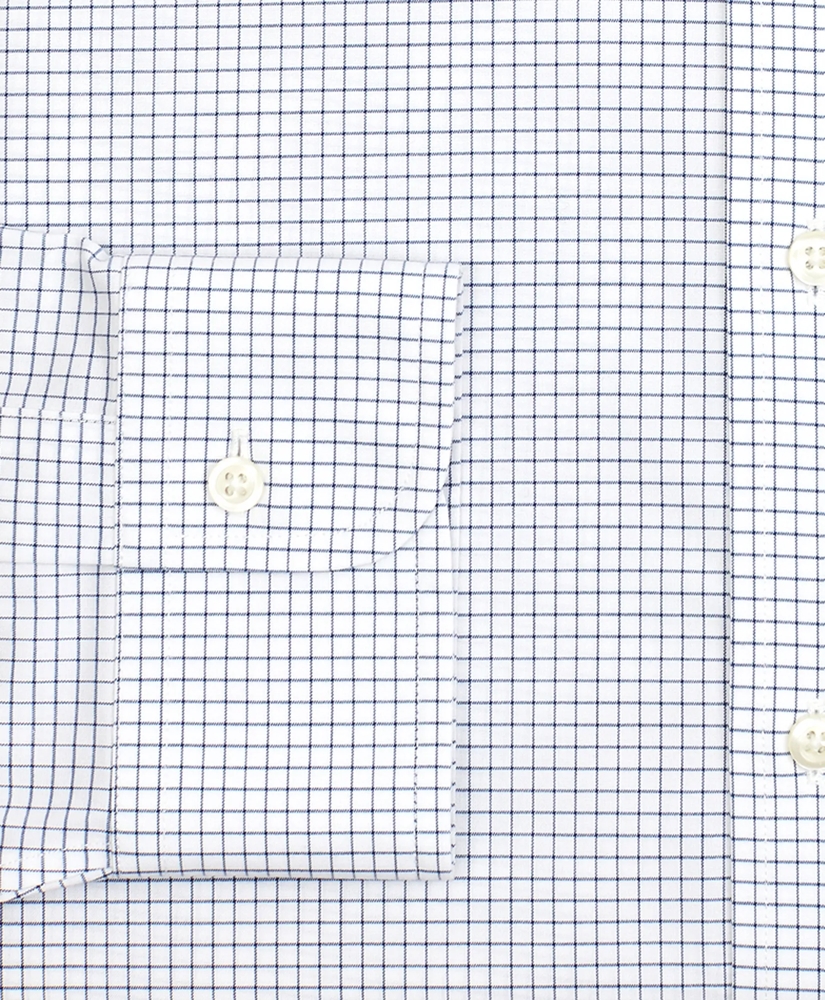 Stretch Madison Relaxed-Fit Dress Shirt, Non-Iron Poplin Button-Down Collar Small Grid Check, image 3