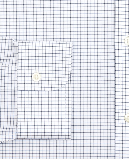 Stretch Madison Relaxed-Fit Dress Shirt, Non-Iron Poplin Button-Down Collar Small Grid Check, image 3