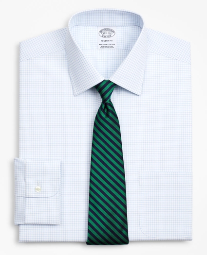 Stretch Regent Regular-Fit Dress Shirt, Non-Iron Poplin Ainsley Collar Small Grid Check, image 1