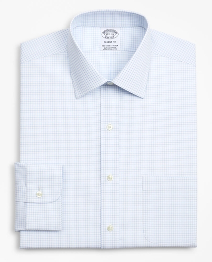 Stretch Regent Regular-Fit Dress Shirt, Non-Iron Poplin Ainsley Collar Small Grid Check, image 4