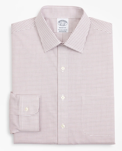 Stretch Regent Regular-Fit Dress Shirt, Non-Iron Poplin Ainsley Collar Small Grid Check, image 4