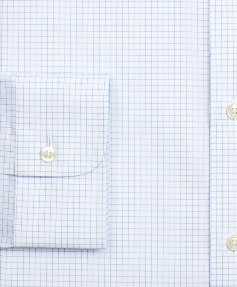 Stretch Milano Slim-Fit Dress Shirt, Non-Iron Poplin Ainsley Collar Small Grid Check, image 3