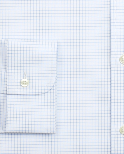 Stretch Milano Slim-Fit Dress Shirt, Non-Iron Poplin Ainsley Collar Small Grid Check, image 3