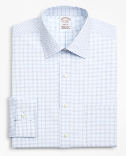 Stretch Soho Extra-Slim-Fit Dress Shirt, Non-Iron Poplin Ainsley Collar Small Grid Check, image 4