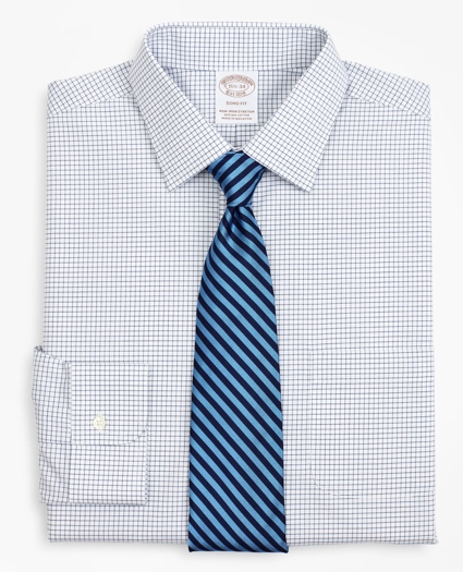 Stretch Soho Extra-Slim-Fit Dress Shirt, Non-Iron Poplin Ainsley Collar Small Grid Check, image 1