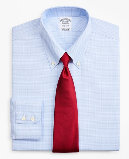 Stretch Regent Regular-Fit Dress Shirt, Non-Iron Royal Oxford Button-Down Collar Glen Plaid, image 1