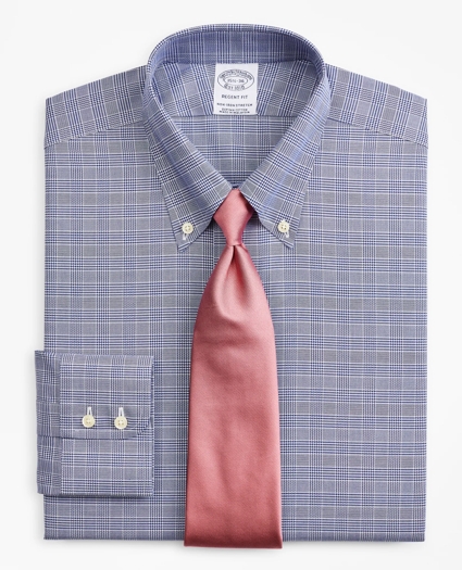 Stretch Regent Regular-Fit Dress Shirt, Non-Iron Royal Oxford Button-Down Collar Glen Plaid, image 1