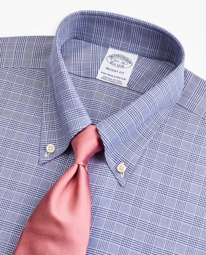 Stretch Regent Regular-Fit Dress Shirt, Non-Iron Royal Oxford Button-Down Collar Glen Plaid, image 2