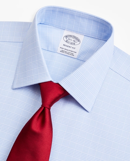 Stretch Regent Regular-Fit Dress Shirt, Non-Iron Royal Oxford Ainsley Collar Glen Plaid, image 2