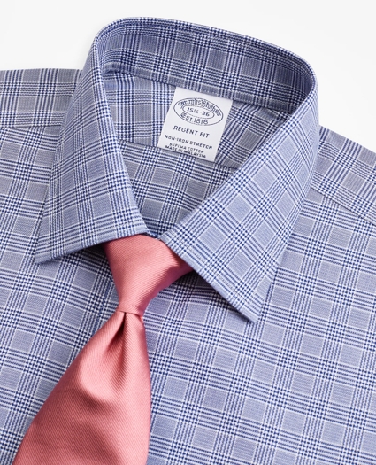 Stretch Regent Regular-Fit Dress Shirt, Non-Iron Royal Oxford Ainsley Collar Glen Plaid, image 2