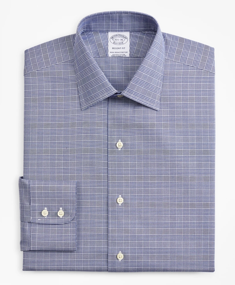 Stretch Regent Regular-Fit Dress Shirt, Non-Iron Royal Oxford Ainsley Collar Glen Plaid, image 4