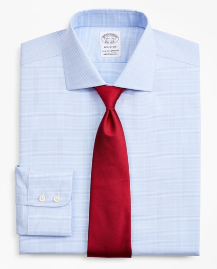 Stretch Regent Regular-Fit Dress Shirt, Non-Iron Royal Oxford English Collar Glen Plaid, image 1