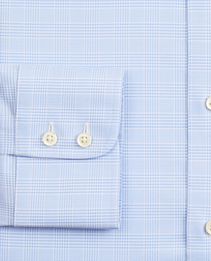 Stretch Milano Slim-Fit Dress Shirt, Non-Iron Royal Oxford English Collar Glen Plaid, image 3