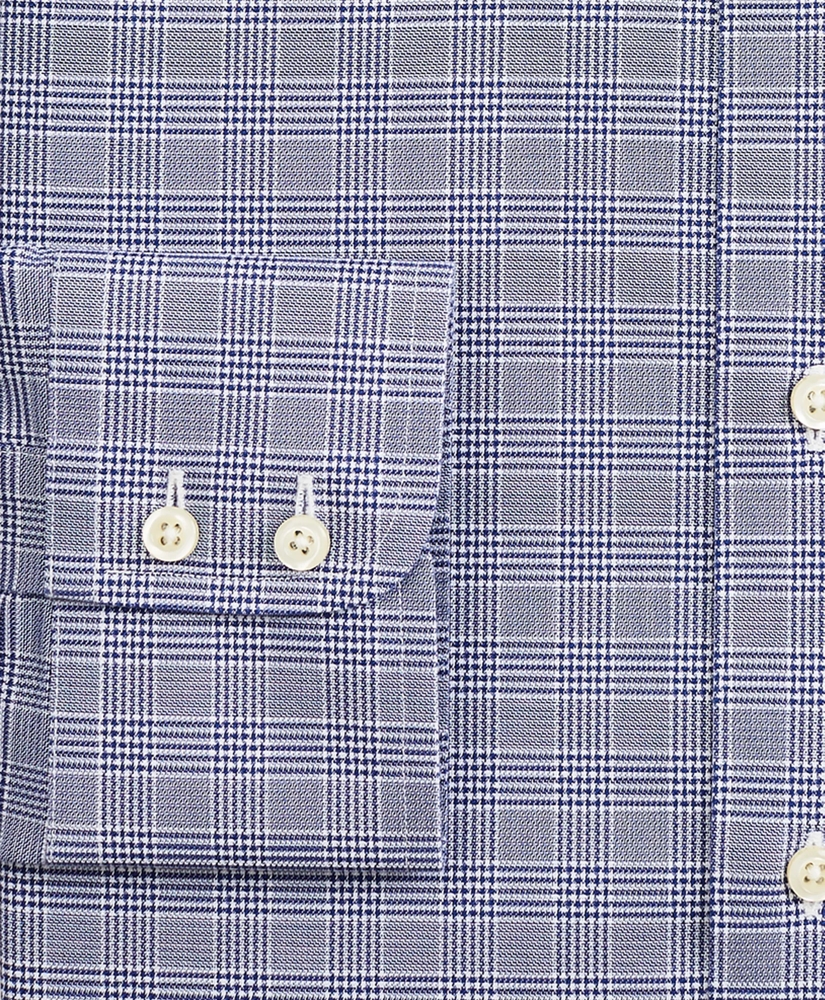 Stretch Milano Slim-Fit Dress Shirt, Non-Iron Royal Oxford English Collar Glen Plaid, image 3