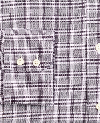 Stretch Milano Slim-Fit Dress Shirt, Non-Iron Royal Oxford English Collar Glen Plaid, image 3