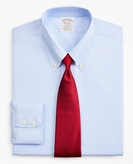 Stretch Soho Extra-Slim-Fit Dress Shirt, Non-Iron Royal Oxford Button-Down Collar Glen Plaid, image 1