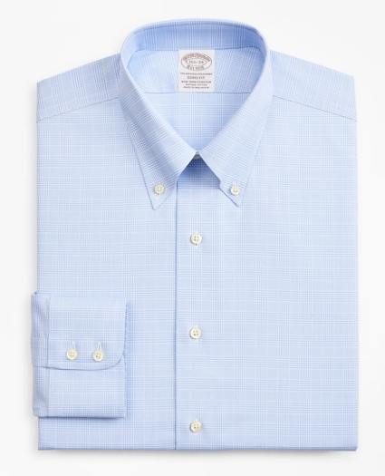 Stretch Soho Extra-Slim-Fit Dress Shirt, Non-Iron Royal Oxford Button-Down Collar Glen Plaid, image 4