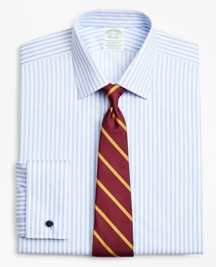 Stretch Milano Slim-Fit Dress Shirt, Non-Iron Twill Ainsley Collar French Cuff Bold Stripe, image 1