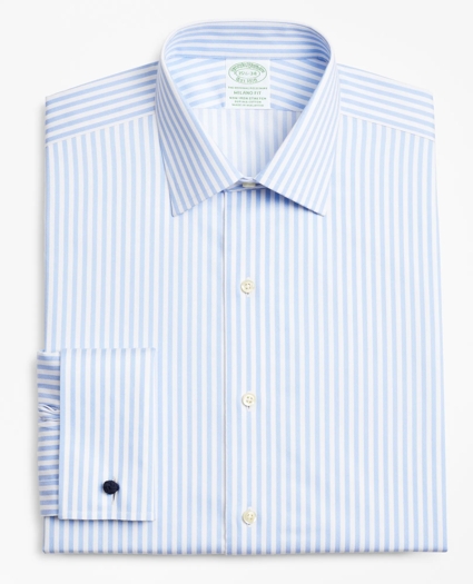 Stretch Milano Slim-Fit Dress Shirt, Non-Iron Twill Ainsley Collar French Cuff Bold Stripe, image 4