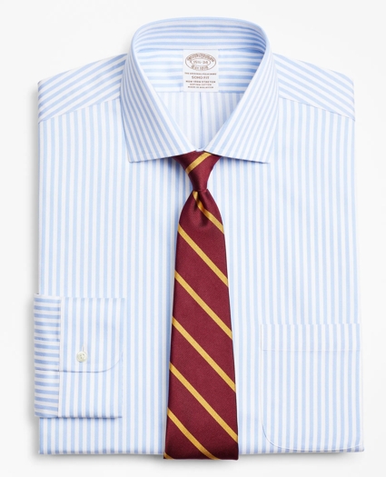 Stretch Soho Extra-Slim-Fit Dress Shirt, Non-Iron Twill English Collar Bold Stripe, image 1