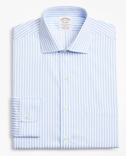 Stretch Soho Extra-Slim-Fit Dress Shirt, Non-Iron Twill English Collar Bold Stripe, image 4