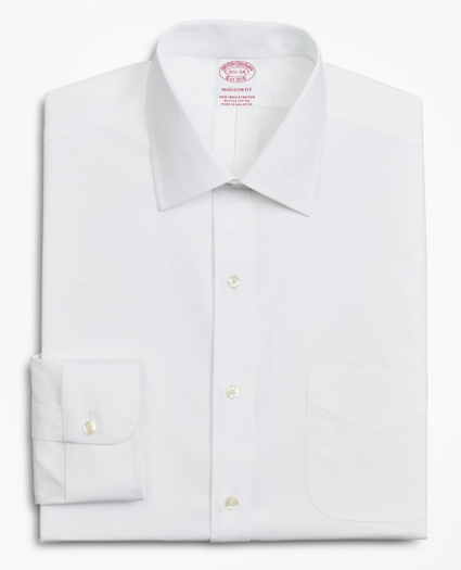 Stretch Madison Relaxed-Fit Dress Shirt, Non-Iron Poplin Ainsley Collar, image 4