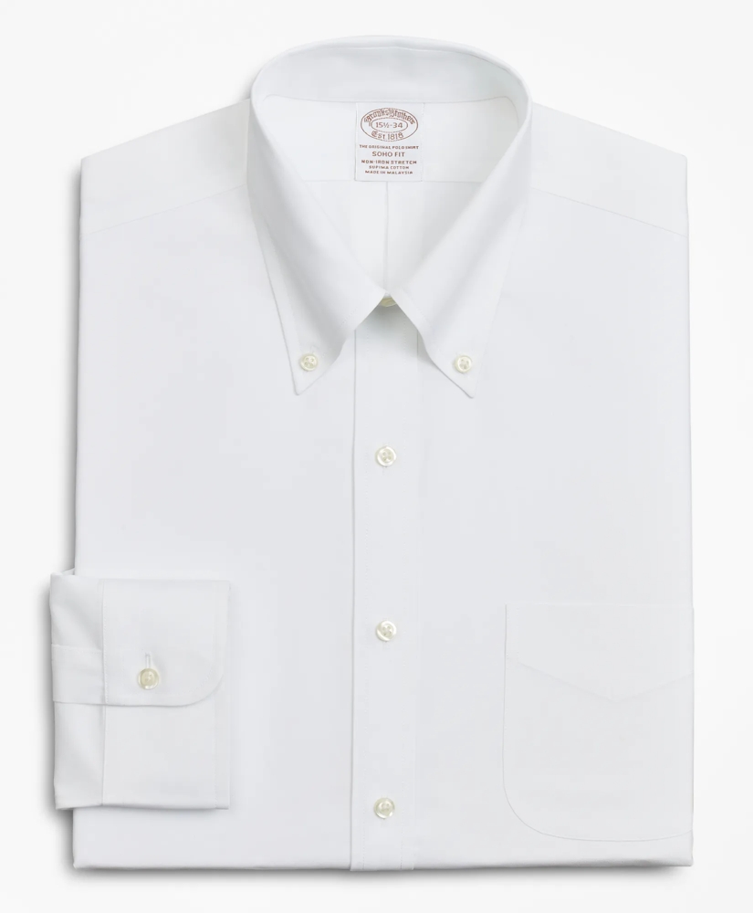 Stretch Soho Extra-Slim-Fit Dress Shirt, Non-Iron Poplin Button-Down Collar, image 4