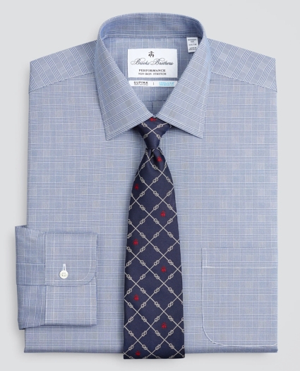 Regent Regular-Fit Dress Shirt, Performance Non-Iron with COOLMAX®, Ainsley Collar Twill Check, image 1