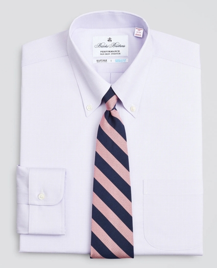 Madison Relaxed-Fit Dress Shirt, Performance Non-Iron with COOLMAX®, Button-Down Collar Twill Check, image 1
